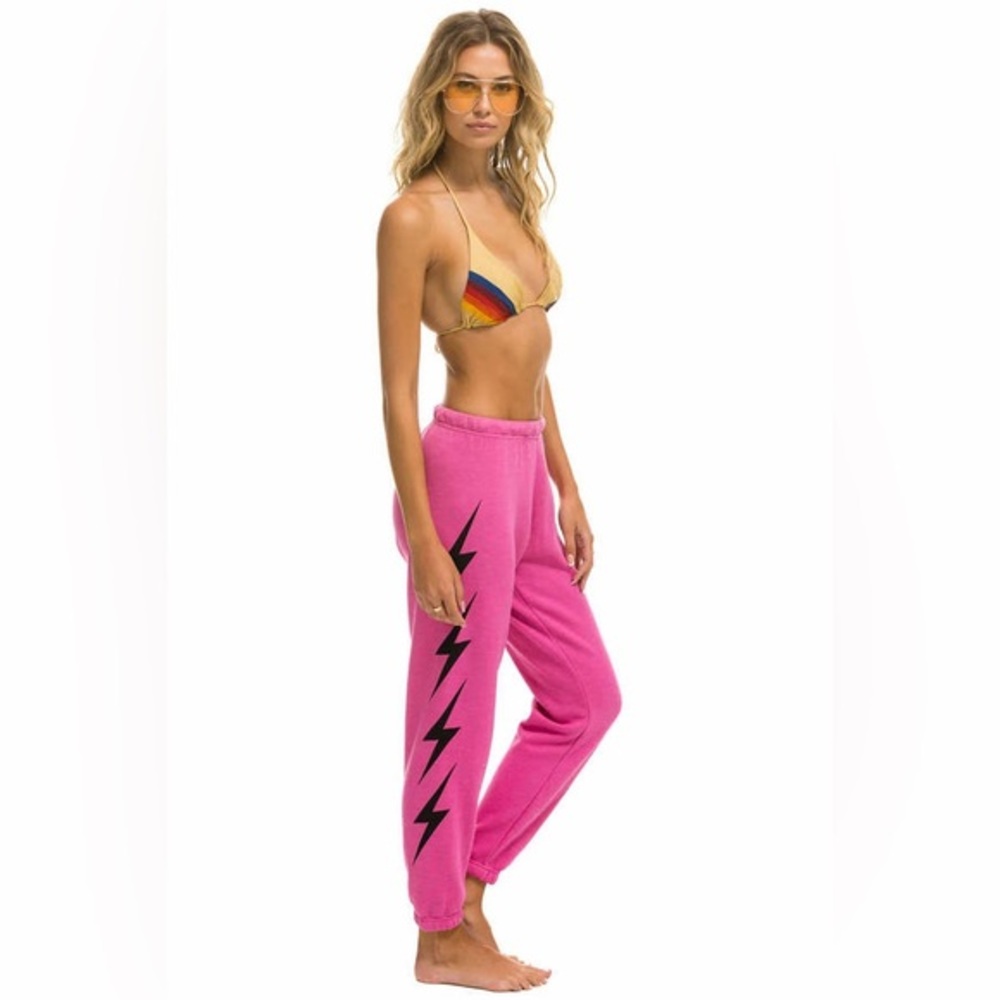 Aviator Nation 4 Bolt Sweatpants in Paris Pink